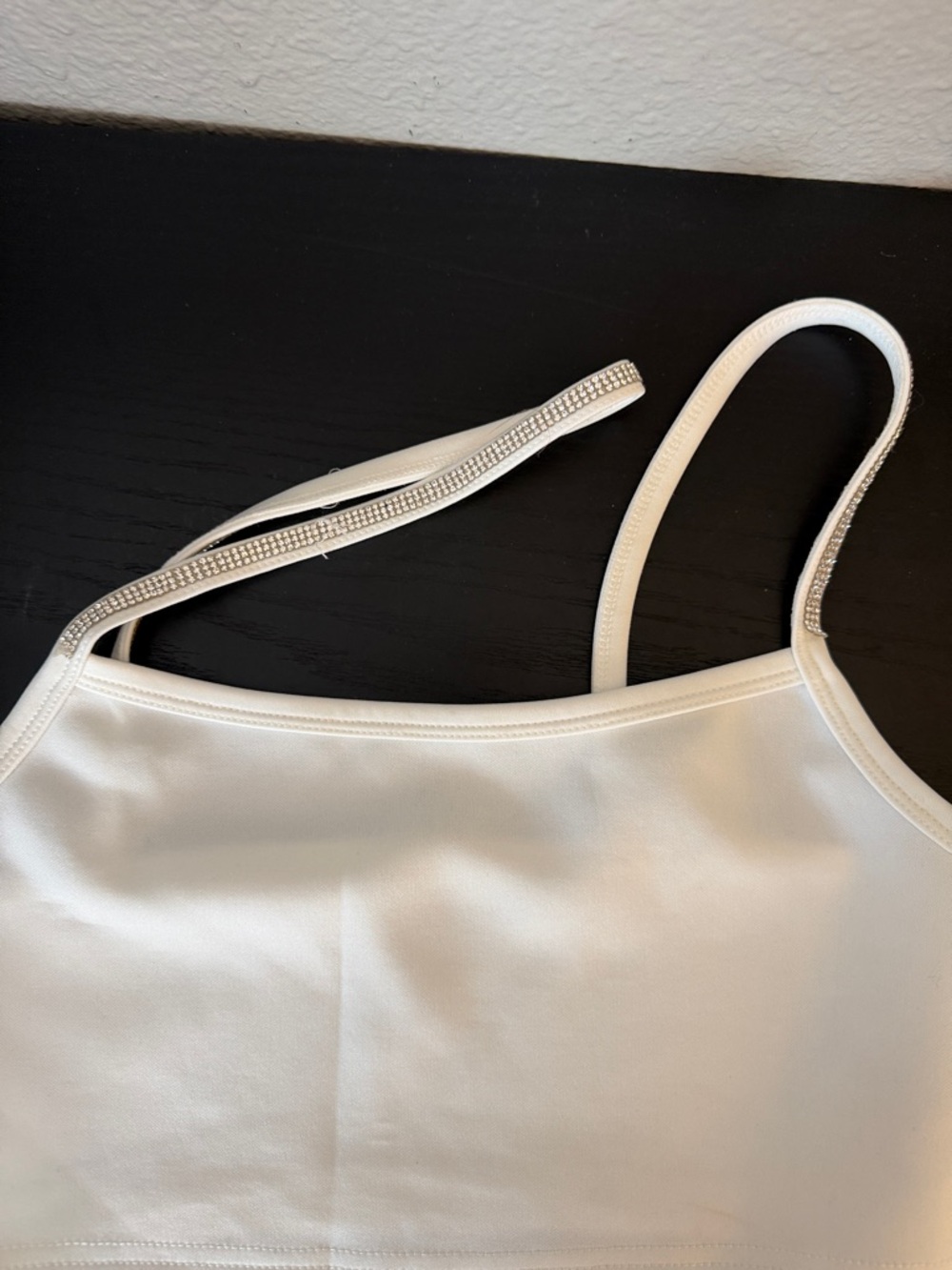 White Satin-Look top - Picture 3 of 4